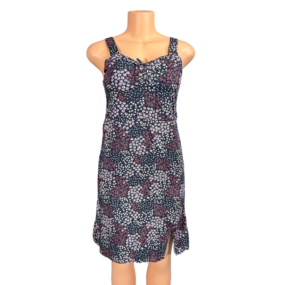 Abercrombie Kids Girls Navy Blue Floral Smocked Back Midi Dress Size 13/14